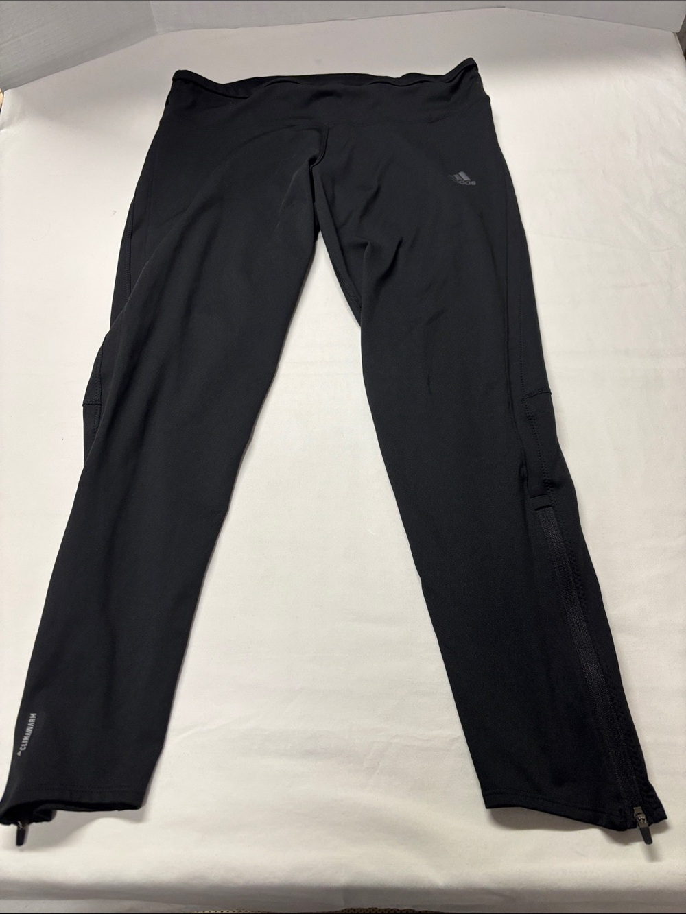 adidas Running Black Women's Athletic Leggings with Ankle Zips